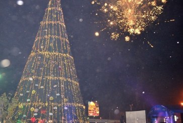 El árbol navideño más grande de Honduras brilla en todo su esplendor