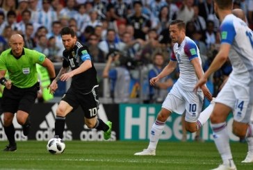 Argentina decepcionó en su debut mundialista al empatar 1-1 con Islandia