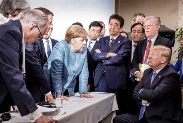 Tras viralizarse esta foto de la cumbre del G7: Trump advierte a Trudeau que Canadá perderá mucho dinero