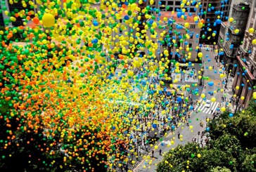 Unos 50 miles globos tiñen el cielo de Sao Paulo para dar la bienvenida al 2019