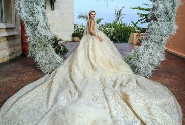 Novia brilla más que las estrellas al lucir un vestido bordado con miles de diamantes