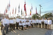 Izamiento de pabellones de naciones amigas en la nueva “Plaza de Banderas” de San Pedro Sula