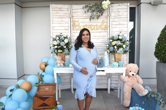 Detalles en azul para el baby shower de Vivian Trejo de Gaído
