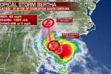 Se forma tormenta tropical Bertha y se aproxima a costa de Carolina del Sur