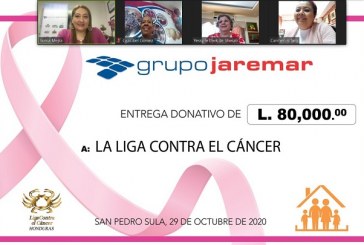 Grupo Jaremar entrega importante donativo de 80.000 lempiras a la Liga Contra el Cáncer