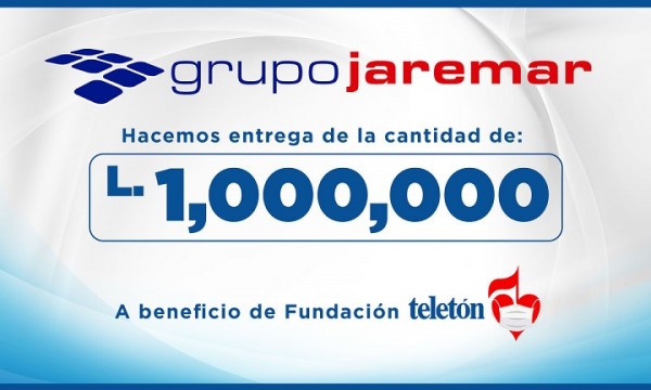 Grupo Jaremar nuevamente se solidariza con Teletón 2021 y entrega donativo por 1,000,000.00 de lempiras