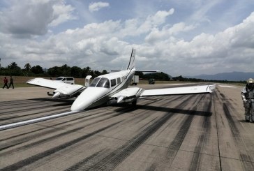 Aeronave con fallas en su tren delantero aterriza de emergencia en aeropuerto sampedrano