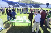 Inicia pintado del Estadio Nacional en azul turquesa para traspaso de mando Presidencial