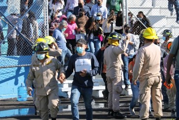 Cuerpos de Socorro realizan simulacro de prevención y contingencia en el Estadio Nacional previo a toma de posesión Presidencial