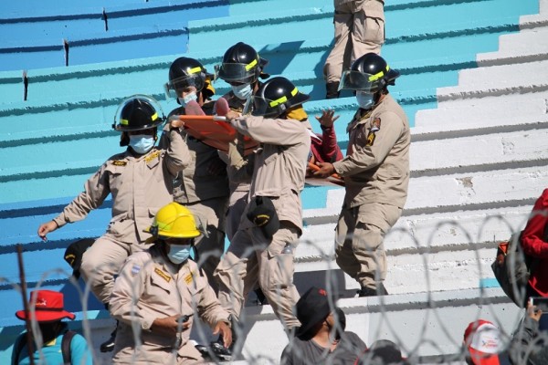 Cuerpos de Socorro realizan simulacro de prevención de contingenciaen el Estadio Nacional previo a toma de posesión Presidencial