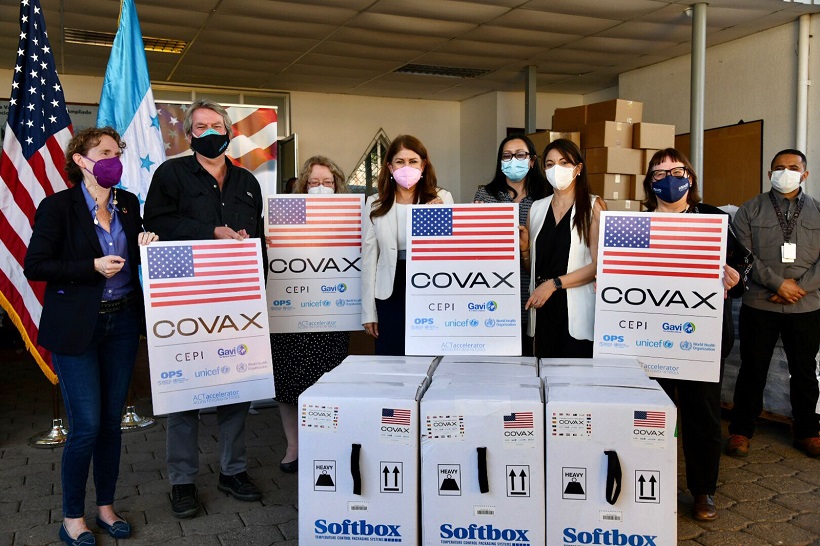 Gobierno de los Estados Unidos dona a Honduras 349,830 dosis de vacunas contra COVID-19