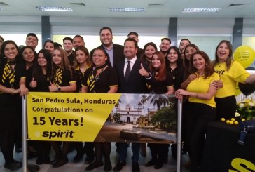 Spirit Airlines celebró el 15 aniversario de operaciones desde el Aeropuerto Internacional Ramón Villeda Morales