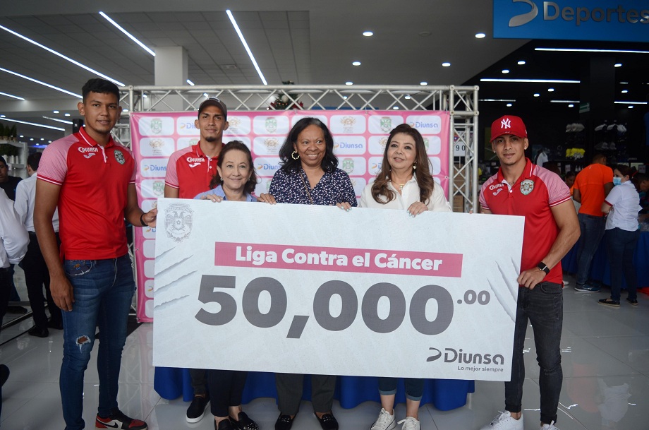 Diunsa y Club Deportvo Marathón entregan importante donativo a la Liga Contra el Cáncer