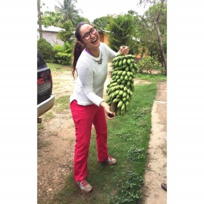 Alejandra Mendoza celebrando su cosecha