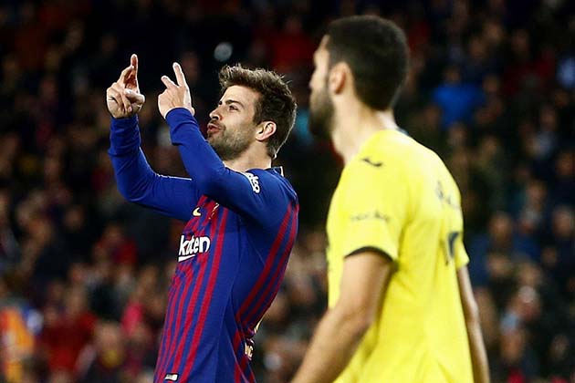 Piqué comandó al Barcelona durante su victoria de 2-0 ante el Villarreal