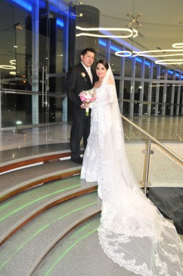 Blanca y Gerson se unieron en matrimonio durante la ceremonia oficiada por el pastor Adán Borjas