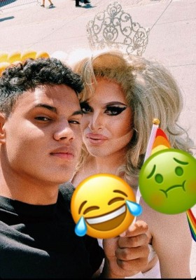El futbolista de la H, el juvenil sub 23, Cesar Romero, encendió las redes al publicar fotos con esta draga de las Vegas en el famoso desfile y parada gay de esa city norteamericana.