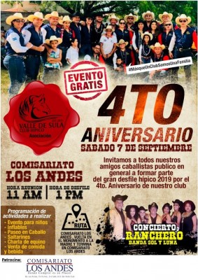 Club Hípico Valle de Sula en su 4to aniversario