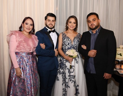 Jeimy Amaya, Román Arturo Tabora López, Nicole Alejandra Castro González y su hermano, Jan Carlo Castro.