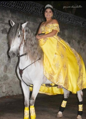 Una reina fuera de serie y muy original fue la que entregó la corona en la feria de San Nicolás, Copán, Clarisa Escobar, quien llegó al escenario de coronación montada a caballo rompiendo con los convencionalismos