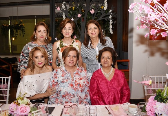 Yolanda de Ganineh, Lisseth de Nassar, Diana Pineda García, Doris de Barrose, Rita de Simón y Mery de Handal