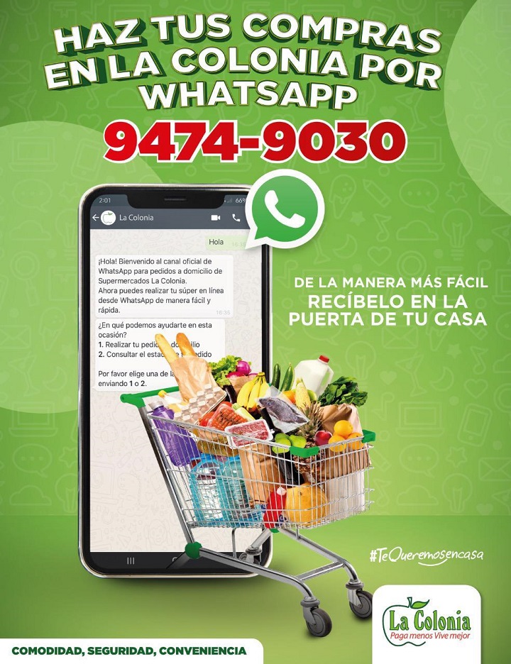 La Colonia lanza su canal oficial de WhatsApp para que su clientela realice sus pedidos a domicilio