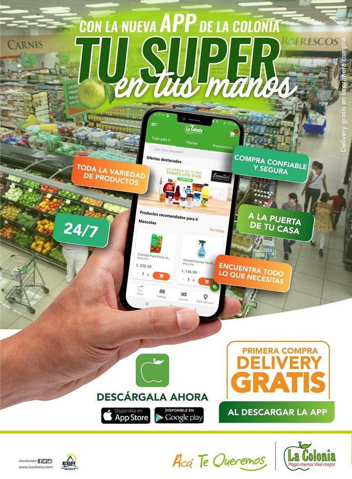 La Colonia el primer supermercado de Honduras en lanzar su propia APP, para comprar fácil y seguro