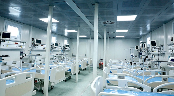Hospital móvil de San Pedro Sula ya está instalado en un 98 %