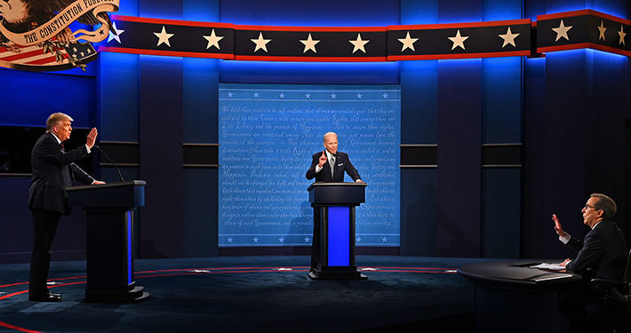 Biden llama a Trump 'payaso y cachorro de Putin' durante el debate
