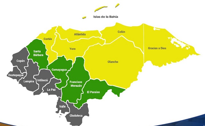 Alerta amarilla en 7 departamentos de Honduras por tormenta tropical ETA