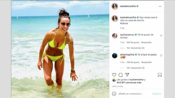 Kate del Castillo reaparece sumamente delgada en una paradisíaca playa