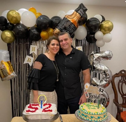 Farid Kattum de cumple con su gupa espos Jocelyn