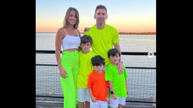 Los llamativos colores de la familia Messi causa furor en las redes sociales