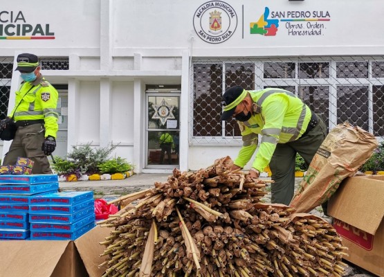 Decomisan más de 60 mil lempiras en productos elaborados a base de pólvora en san Pedro Sula