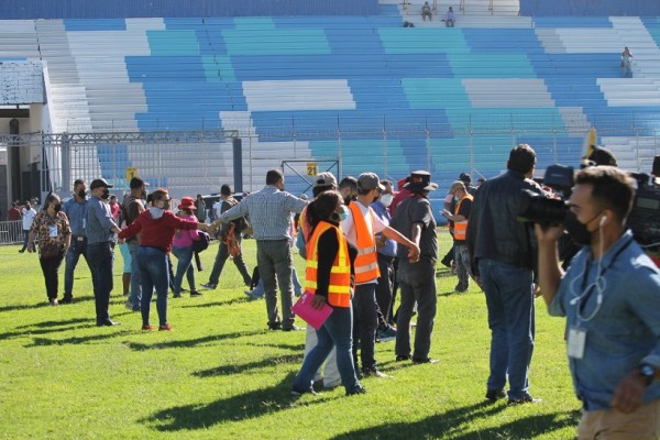 Cuerpos de Socorro realizan simulacro de prevención de contingenciaen el Estadio Nacional previo a toma de posesión Presidencial