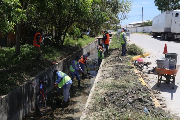Alcalde sampedrano supervisa trabajos de mitigación en Chamelecón para prevenir inundaciones