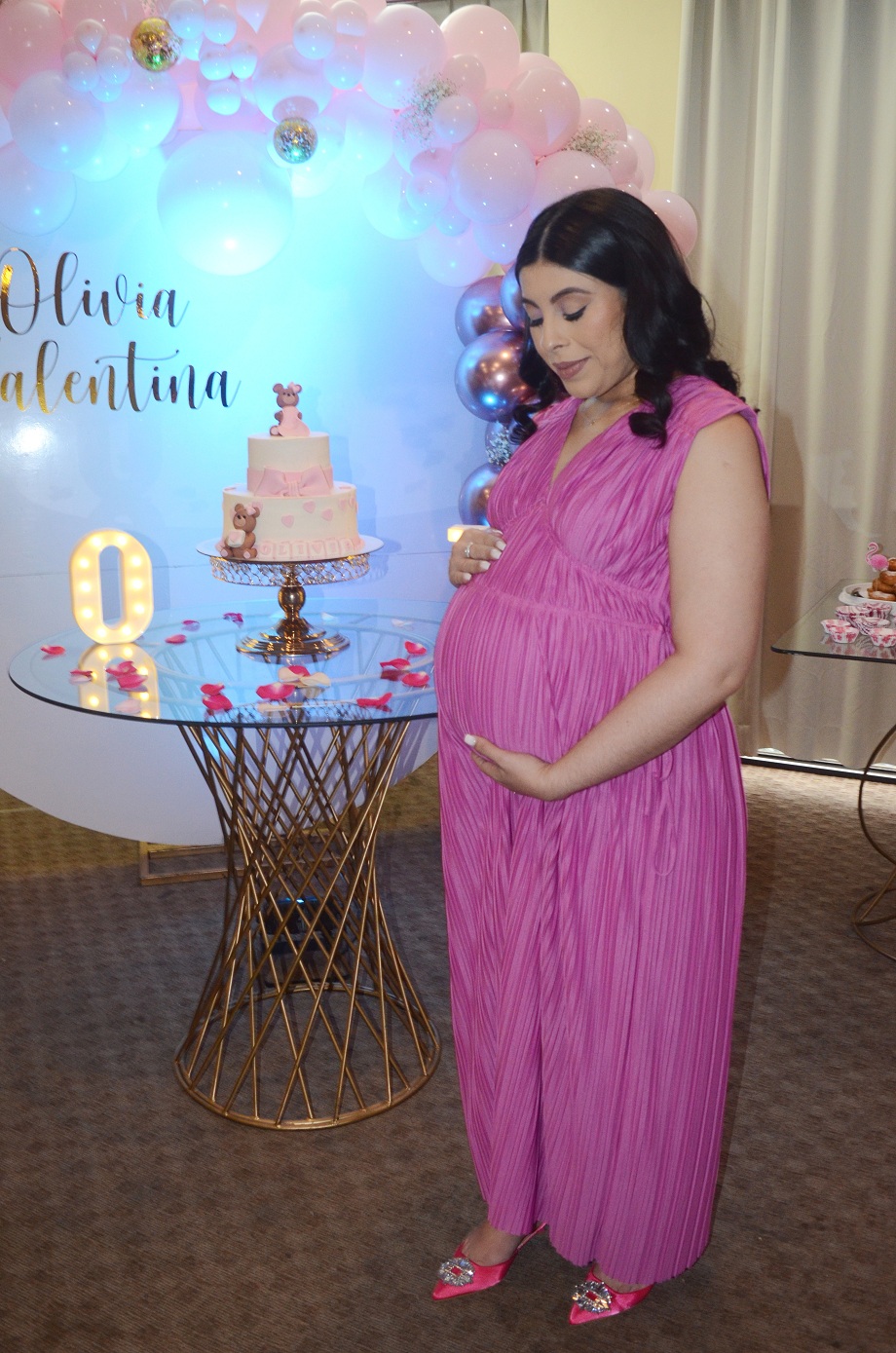 Detalles en rosa para para Margorie Alejandra en su baby shower