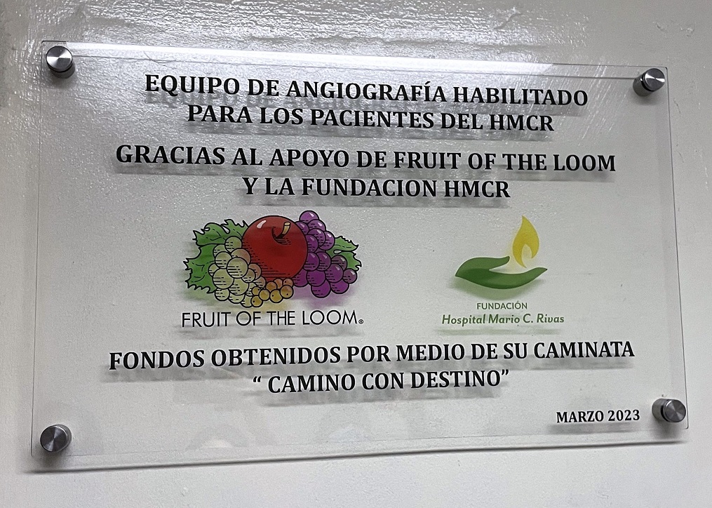 Fruit of The Loom repara equipo de angiografía en hospital Mario Catarino Rivas 