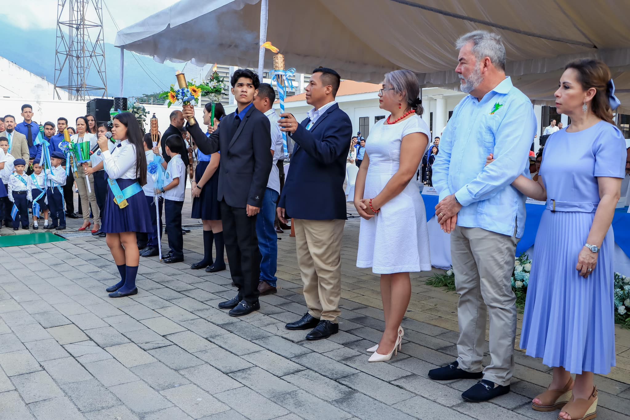 Festejo por el Día de la Bandera Nacional en San Pedro Sula