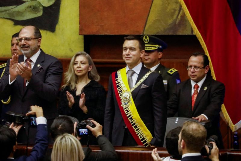 Daniel Noboa jura como presidente de Ecuador