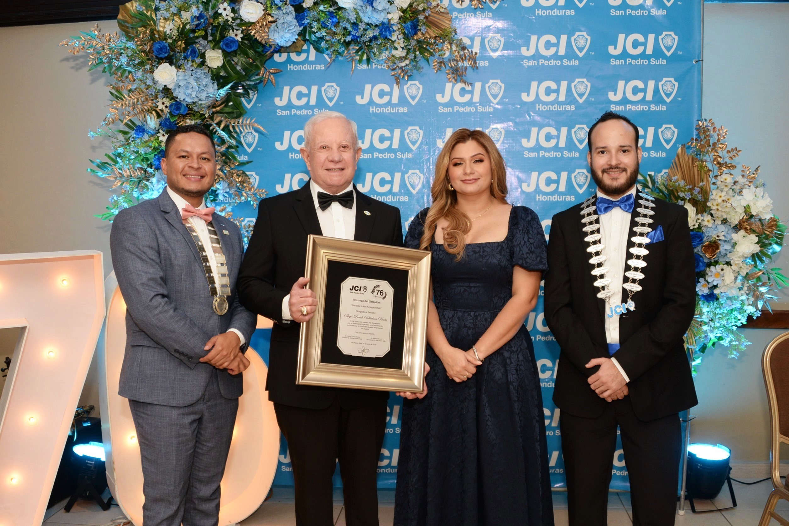 JCI San Pedro Sula celebra 76 años de historia y liderazgo con un emotivo homenaje a Roger D. Valladares