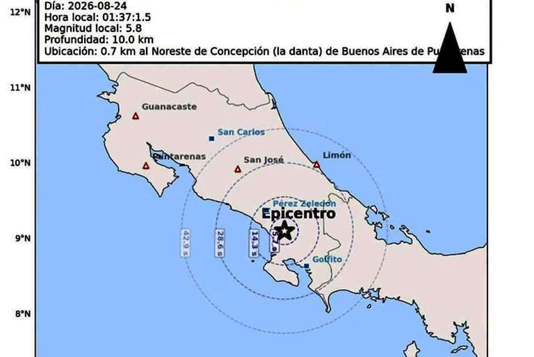 Dos fuertes sismos sacuden a Costa Rica